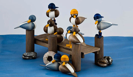 Handcrafted Seagulls (Moewen) from Drechslerei Martin